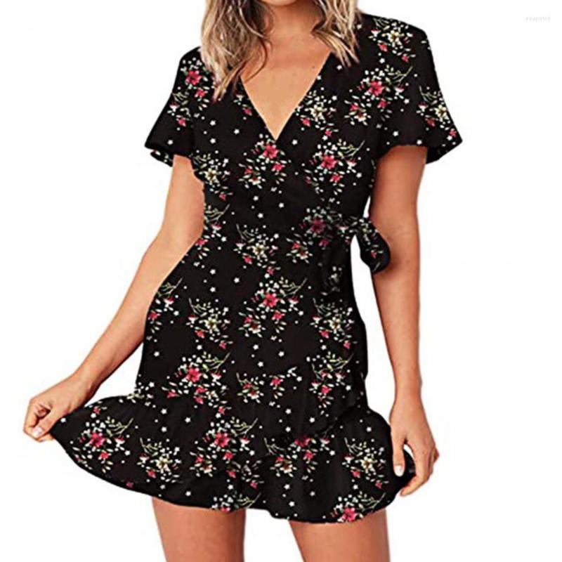 Casual Dresses Dots Print Women Dress Elegant Short Sleeve Mini For Wrap Front V Neck Ruffle Hem A-line Vestidos Femme, Black
Casual Dresses Dots Print Women Dress Elegant Short Sleeve Mini For Wrap Front V Neck Ruffle Hem A-line Vestidos Femme, Black