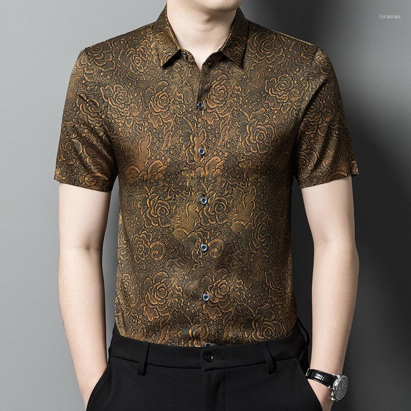 Men's Casual Shirts Jacquard Floral High-End Silk Men Shirt Short Sleeve Slim Summer Fashion Smooth Comfortable Boutique Camisa Masculina, Picture shown
Men's Casual Shirts Jacquard Floral High-End Silk Men Shirt Short Sleeve Slim Summer Fashion Smooth Comfortable Boutique Camisa Masculina, Picture shown