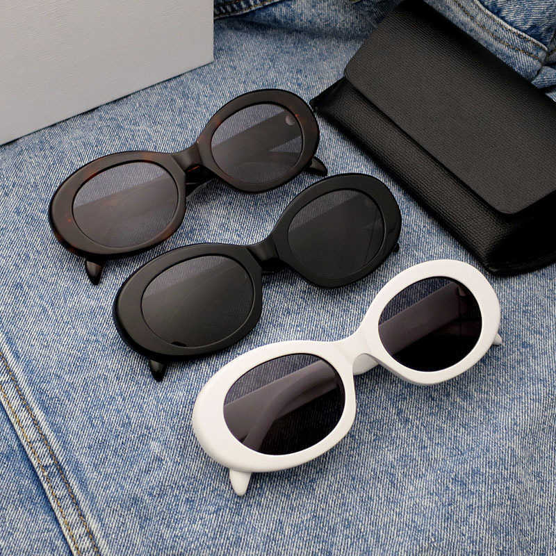 Plate oval men 9045 trend women's cat's eye net red glasses sunglasses