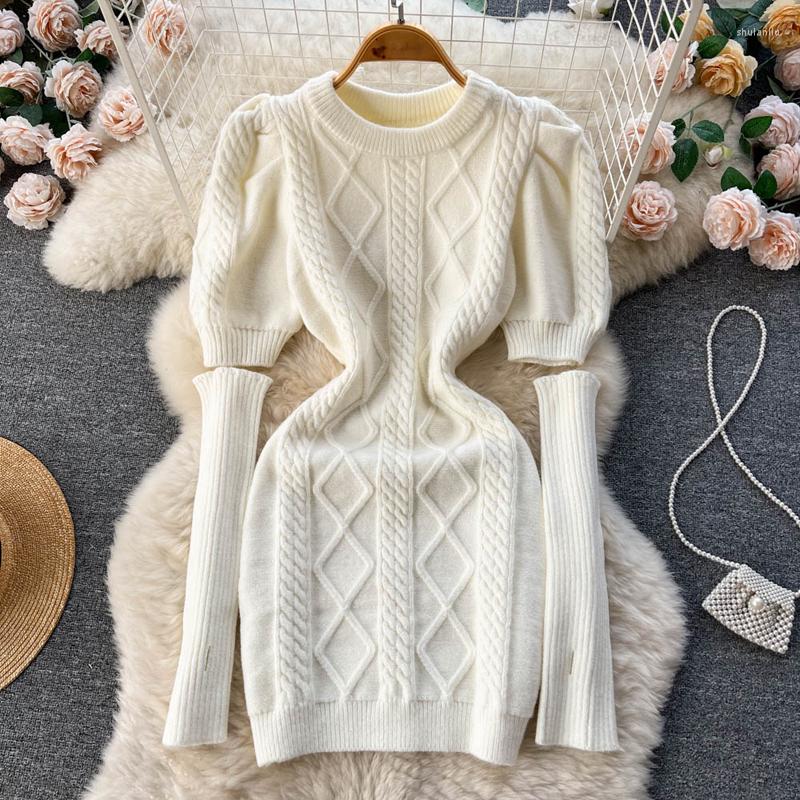 Casual Dresses Vintage Twisted Knitted Dress Ladies Chic O Neck Puff Detachable Long Sleeve Mini Sweater Women Arrival 2023 Clothes, Beige
Casual Dresses Vintage Twisted Knitted Dress Ladies Chic O Neck Puff Detachable Long Sleeve Mini Sweater Women Arrival 2023 Clothes, Beige