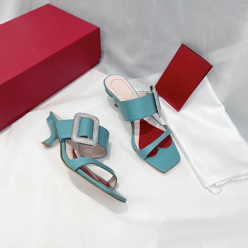 Slippers 2023 Spring Summer Casual Kitten Heels Rhinestone Decor Square Toe Shoes For Women Solid Color Genuine Leather, Picture shown
Slippers 2023 Spring Summer Casual Kitten Heels Rhinestone Decor Square Toe Shoes For Women Solid Color Genuine Leather, Picture shown