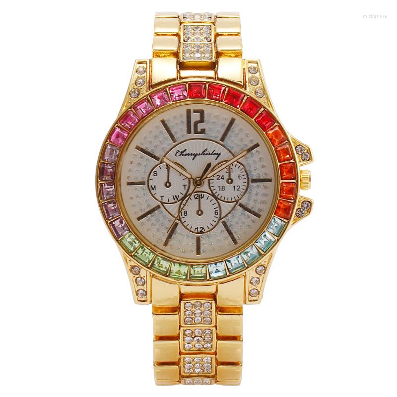 Wristwatches 2023 Explosive Fashion Full Diamond Three-eye Color Men's Watch Quartz Casual Luxury
Wristwatches 2023 Explosive Fashion Full Diamond Three-eye Color Men's Watch Quartz Casual Luxury