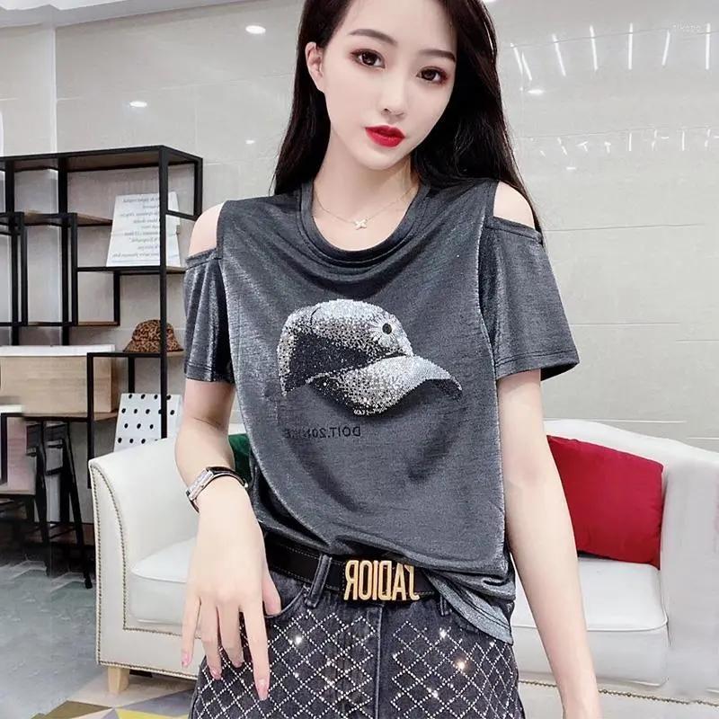 Women' T Shirts Diamonds Cut Out Sexy Design Aesthetic Women' Summer Tee Shirt Short Sleeve Loose Casual 2023 Chic Blouse, Dark grey
Women' T Shirts Diamonds Cut Out Sexy Design Aesthetic Women' Summer Tee Shirt Short Sleeve Loose Casual 2023 Chic Blouse, Dark grey