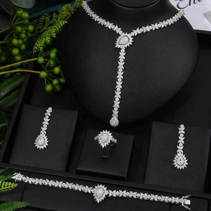 Necklace Earrings Set Siscathy Fashion Luxurious Geometry Zircon Wedding Jewelry For Women Bracelet Party Accessories, Picture shown
Necklace Earrings Set Siscathy Fashion Luxurious Geometry Zircon Wedding Jewelry For Women Bracelet Party Accessories, Picture shown