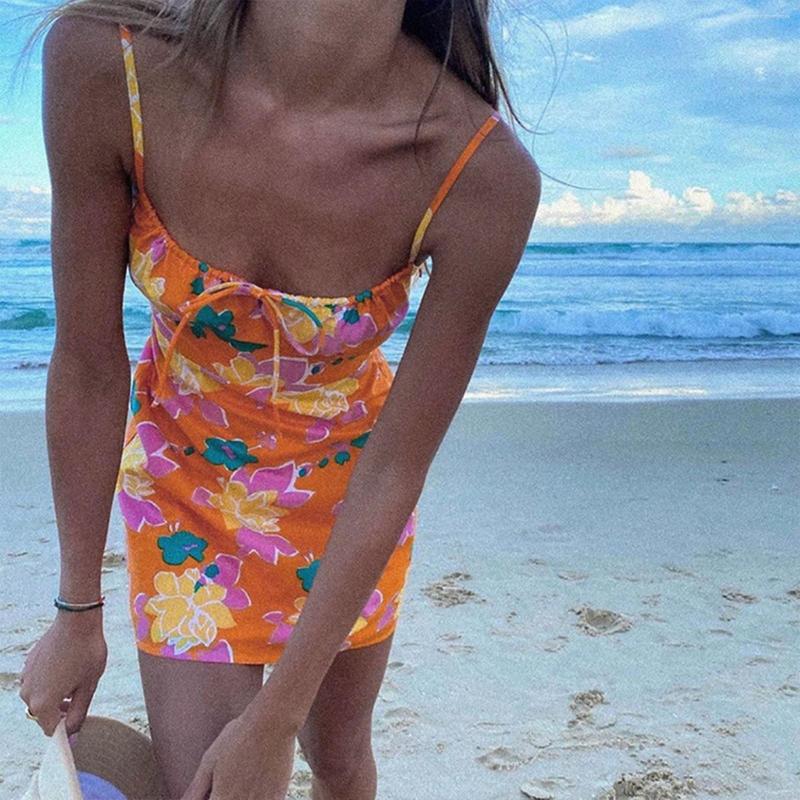 Casual Dresses Sexy Spaghetti Strap Dress Square Collar Floral Print Sleeveless Beachwear Women Beach Vacation Holiday Vestido, Orange
Casual Dresses Sexy Spaghetti Strap Dress Square Collar Floral Print Sleeveless Beachwear Women Beach Vacation Holiday Vestido, Orange