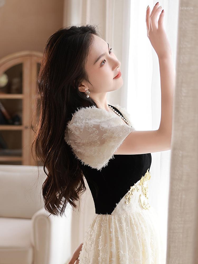 Ethnic Clothing Summer French Elegant Beading A-line Evening Dresses Woman Short Sleeves Formal Party Dress
Ethnic Clothing Summer French Elegant Beading A-line Evening Dresses Woman Short Sleeves Formal Party Dress