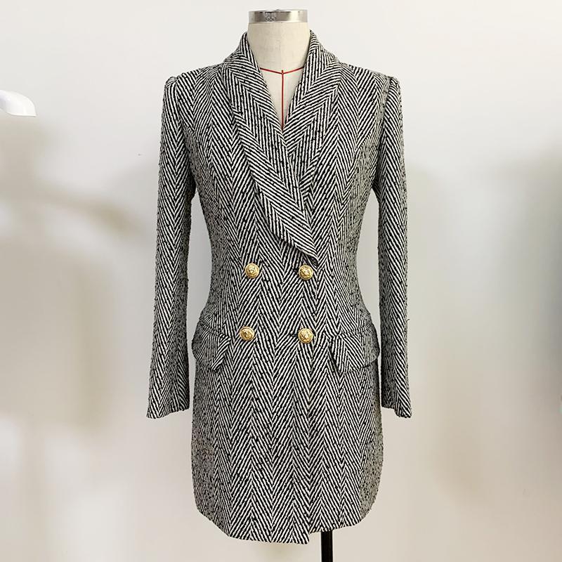 Women' Wool HIGH STREET Est Fall Winter 2023 Designer Coat Double Breasted Lion Buttons Herringbone Blends Coat1, Picture shown
Women' Wool HIGH STREET Est Fall Winter 2023 Designer Coat Double Breasted Lion Buttons Herringbone Blends Coat1, Picture shown