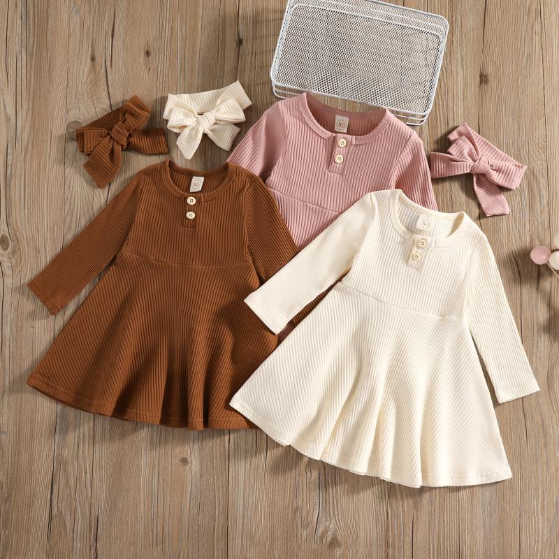 Girl Dresses Girl's Autumn 2Pcs Toddlers Baby Girls Knitted Dress Ribbed Solid Color Long Sleeve Children's Winter O-Neck With Headband
Girl Dresses Girl's Autumn 2Pcs Toddlers Baby Girls Knitted Dress Ribbed Solid Color Long Sleeve Children's Winter O-Neck With Headband