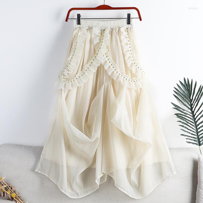 Skirts Irregular Pearl Beading Tulle Skirt Women 2023 Spring Summer Sweet High Waist A-Line Female Mid Long Mesh Tutu Lady, Beige
Skirts Irregular Pearl Beading Tulle Skirt Women 2023 Spring Summer Sweet High Waist A-Line Female Mid Long Mesh Tutu Lady, Beige