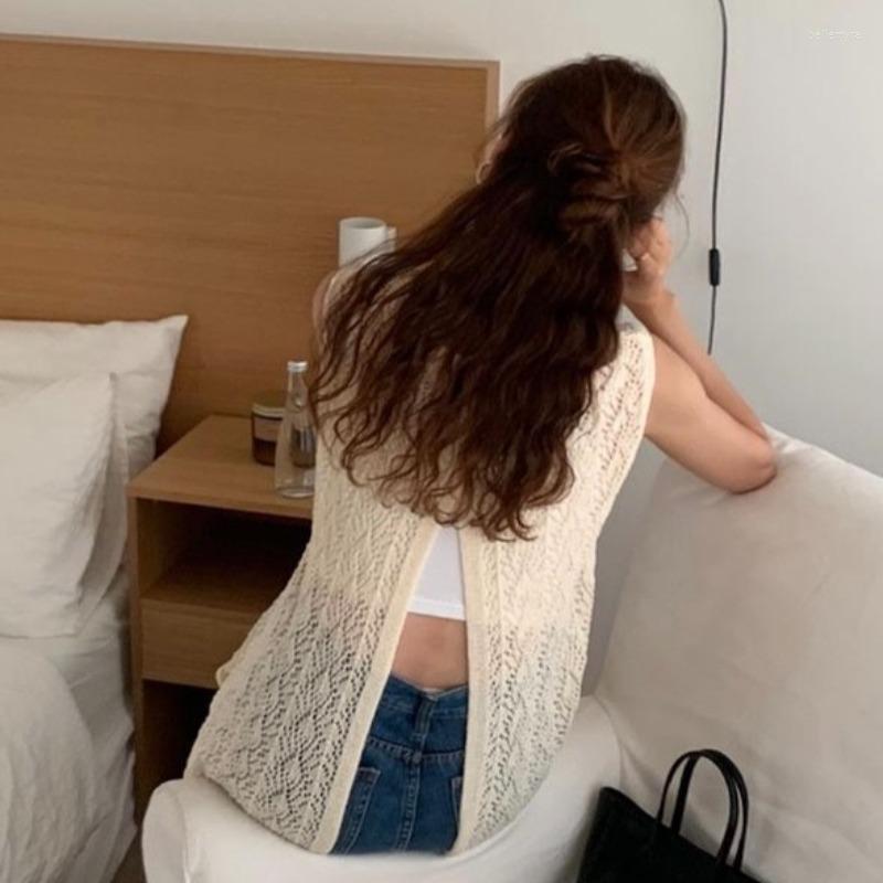 Casual Dresses Summer Simple Careful Machine Backless Sleeveless Hollowed Out Knitted Mid-length Dress Women, Beige
Casual Dresses Summer Simple Careful Machine Backless Sleeveless Hollowed Out Knitted Mid-length Dress Women, Beige