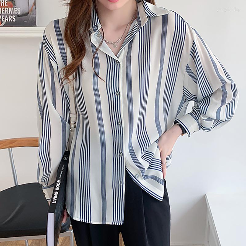 Women' Blouses Striped Shirt Women Tops 2023 Fall Long Sleeve Office Loose Turn-down Collar Woman Clothes Casual Chiffon Blouse Chemisier, Photo color
Women' Blouses Striped Shirt Women Tops 2023 Fall Long Sleeve Office Loose Turn-down Collar Woman Clothes Casual Chiffon Blouse Chemisier, Photo color