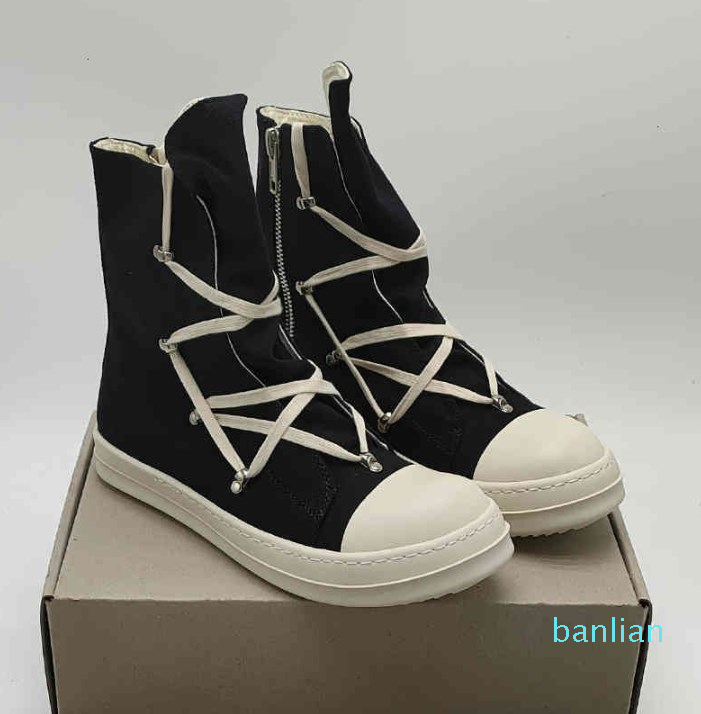 Dress Shoes Rick canvas sneakers for men and women shoelaces high soled boots casual shoes, Short