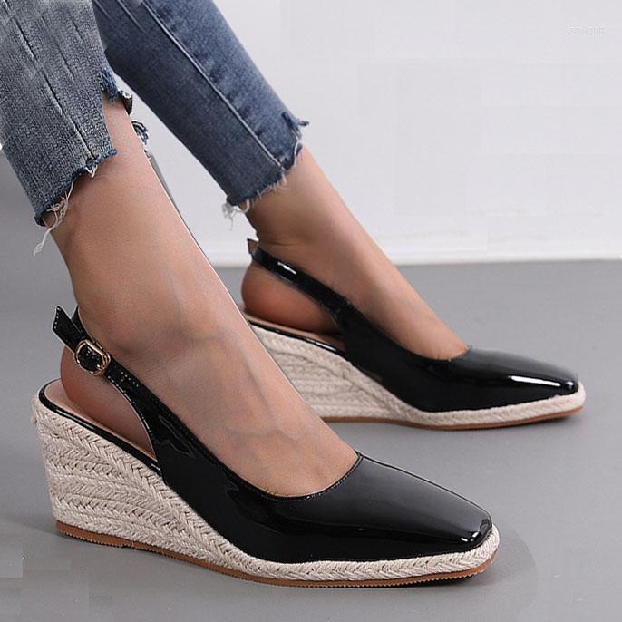 Dress Shoes LIHUAMAO 2023 Patent Leather Wedges Espadrilles Square Toe Slip On Pumps High Heel Wedding Office Lady, Beige
Dress Shoes LIHUAMAO 2023 Patent Leather Wedges Espadrilles Square Toe Slip On Pumps High Heel Wedding Office Lady, Beige