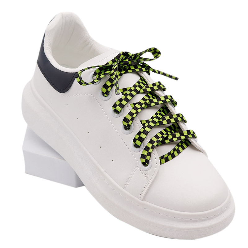 1 Pair of Flat Type Black and Green Differentiation Checkered Shoelaces 8mm Width Cordon Style Unisex Men & Women Gift Promotion
1 Pair of Flat Type Black and Green Differentiation Checkered Shoelaces 8mm Width Cordon Style Unisex Men & Women Gift Promotion