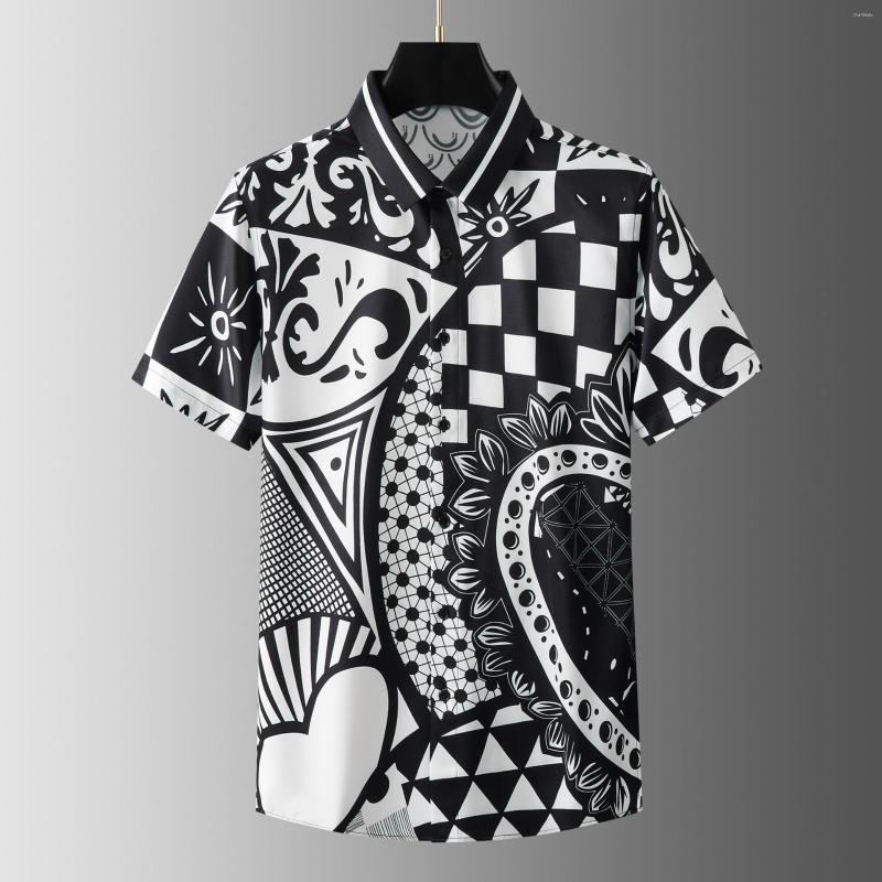 Men's Casual Shirts Geometric Love Printed Shirt Men Short Sleeve High Quality Business And Social Formal Party Tuxedo Blouse, Black
Men's Casual Shirts Geometric Love Printed Shirt Men Short Sleeve High Quality Business And Social Formal Party Tuxedo Blouse, Black