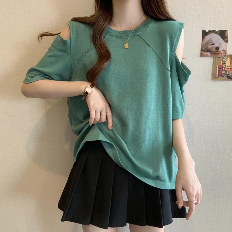 Women's T Shirts -4XL Large Size Knitted Tops Women 2023 Summer Half Sleeve Off The Shoulder Oversize T-shirt Fashion Loose Ice Silk, Green
Women's T Shirts -4XL Large Size Knitted Tops Women 2023 Summer Half Sleeve Off The Shoulder Oversize T-shirt Fashion Loose Ice Silk, Green