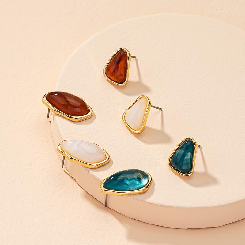 Stud Earrings Pear Cut Stone For Women Asymmetric Geometry Resin Retro Irregular Metal Joker Jewelry
Stud Earrings Pear Cut Stone For Women Asymmetric Geometry Resin Retro Irregular Metal Joker Jewelry
