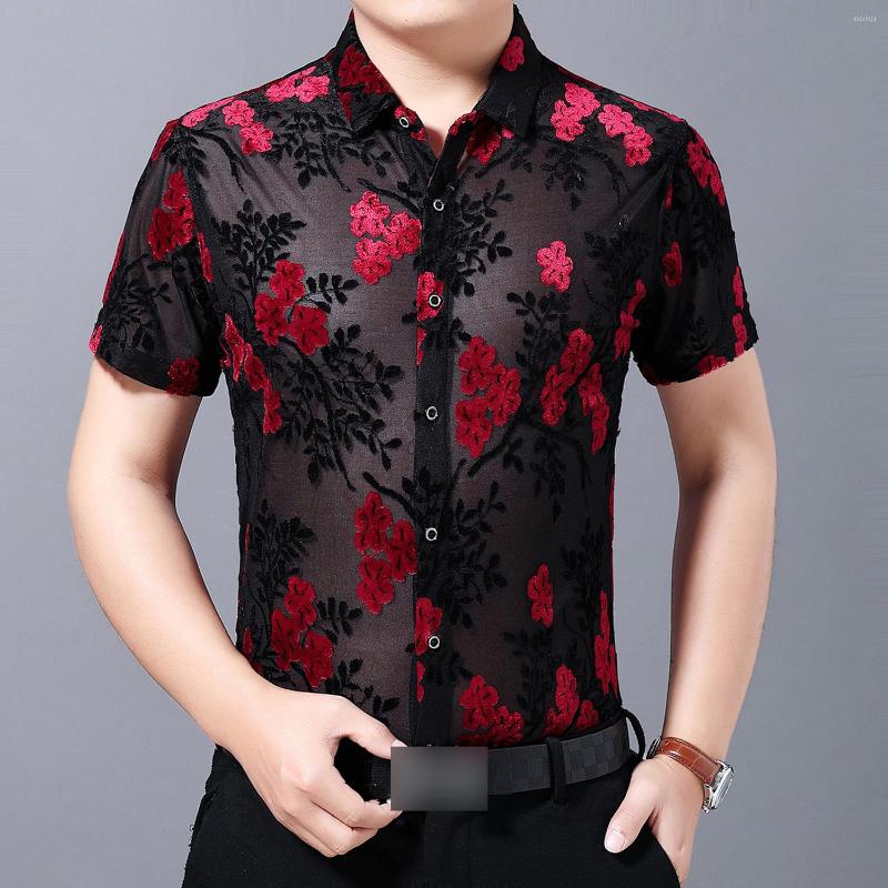 Men's Casual Shirts Yonititeee Mens Floral See Through Lace Up Thin Mesh Button Down Summer Short Sleeve Urban Sexy Prarty Tops, Blue
Men's Casual Shirts Yonititeee Mens Floral See Through Lace Up Thin Mesh Button Down Summer Short Sleeve Urban Sexy Prarty Tops, Blue
