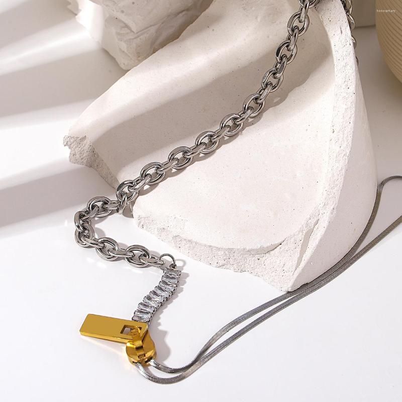Chains AENSOA Trendy Zipper Pendant Stainless Steel Link Chain Necklace For Women Men Statement Gold Silver Color Hip Hop Jewelry
Chains AENSOA Trendy Zipper Pendant Stainless Steel Link Chain Necklace For Women Men Statement Gold Silver Color Hip Hop Jewelry