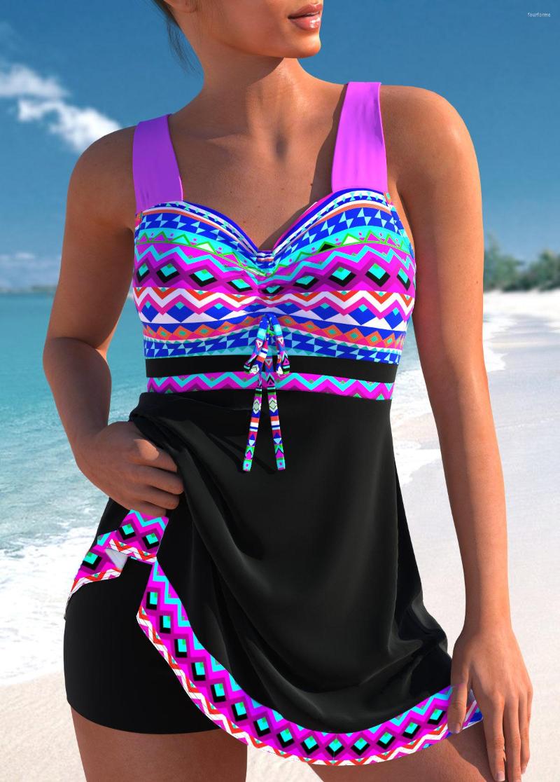 

Women' Swimwear Tankini 2023 Plus Large Size Swimsuit Women Two Pieces Female Bathers Bathing Swimming Suit Swim Dress Beachwear XXXL, Purple