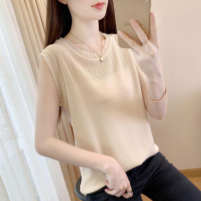 Women's T Shirts Thin Shirt Women Knitted Sleeveless Top 2023 Summer Loose Tops Woman Short Sleeve Tees Casual Womens Clothing Female, Black
Women's T Shirts Thin Shirt Women Knitted Sleeveless Top 2023 Summer Loose Tops Woman Short Sleeve Tees Casual Womens Clothing Female, Black