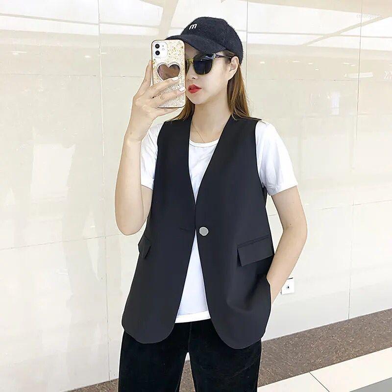 Women' Vests Fashion Office Blazer Vest Women Summer 2023 Turn-down Collar Single Button Wasitcoat Female Black Sleeveless Jacket Chaleco
Women' Vests Fashion Office Blazer Vest Women Summer 2023 Turn-down Collar Single Button Wasitcoat Female Black Sleeveless Jacket Chaleco