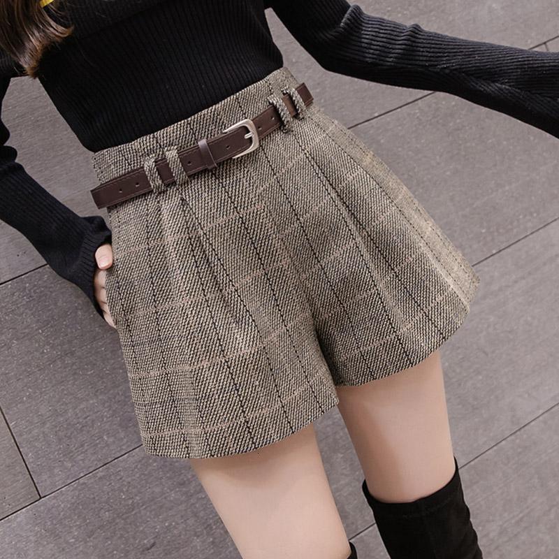 Women's Shorts Women Autumn Winter Fashion Office Wear Woolen Shorts Female Vintage High Waist Wide Leg Shorts Ladies Casual Shorts Z462 230509