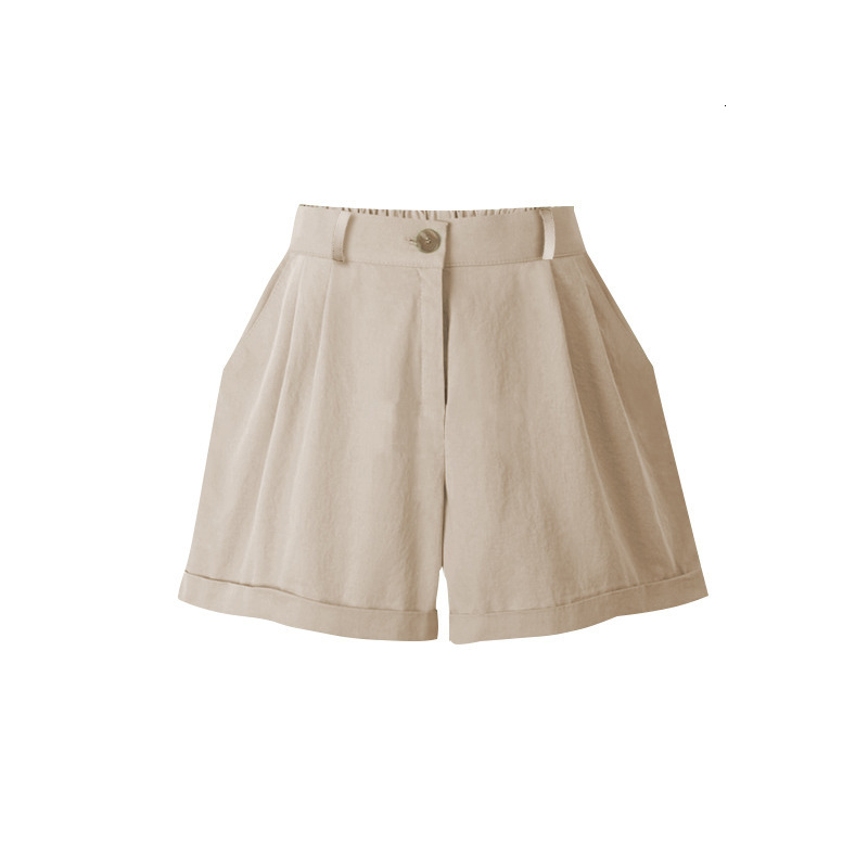 Women's Shorts Woman Shorts Summer Elastic High Waist Loose Wide Leg Short Cotton Solid Color Casual Womens Clothing 8006 230509