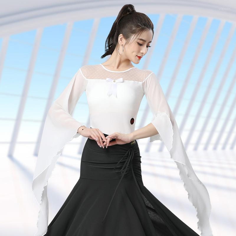 Stage Wear 2023 Ballroom Dance Tops For Women Mesh Floating Sleeved Bodysuit Chacha Rumba Tango Dress Latin Practice DN13404, White top
Stage Wear 2023 Ballroom Dance Tops For Women Mesh Floating Sleeved Bodysuit Chacha Rumba Tango Dress Latin Practice DN13404, White top