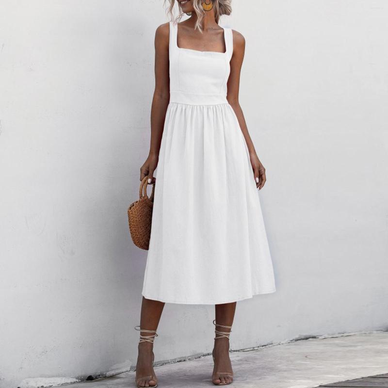 Casual Dresses Solid Dress Women Long Summer Sexy Backless Slip Fashion Elegant Party Midi Sundresses 2023 Vestidos Femme, White 
Casual Dresses Solid Dress Women Long Summer Sexy Backless Slip Fashion Elegant Party Midi Sundresses 2023 Vestidos Femme, White