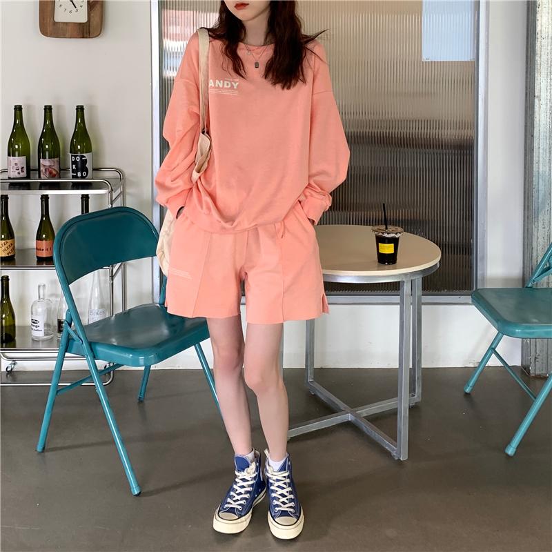 Women's Tracksuits Spring Pink Sports Two-piece Suits Women Korean Loose Long Sleeved Crewneck Hoodies Casual Shorts Sets Female
Women's Tracksuits Spring Pink Sports Two-piece Suits Women Korean Loose Long Sleeved Crewneck Hoodies Casual Shorts Sets Female