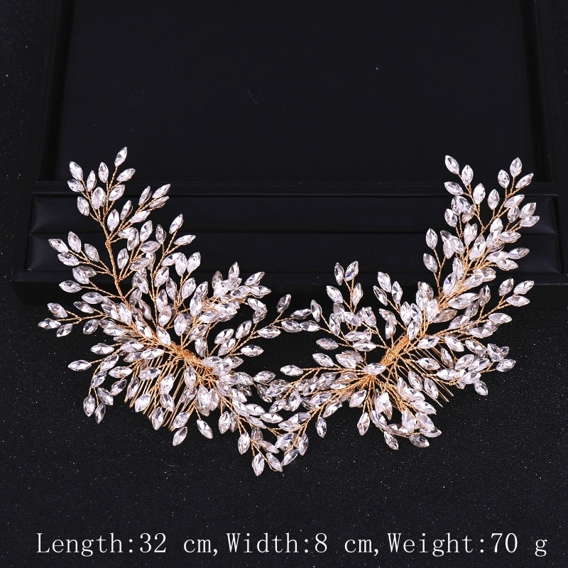 Wedding Hair Jewelry Double Comb Bridal Headband Accessories Crystal band 230508