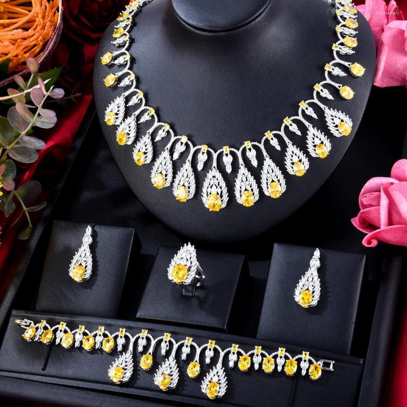 Necklace Earrings Set SisCathy 4pcs/set Luxury Full Cubic Zircon Wedding Jewelry For Women Water Drop Pendant Tassel Engagement Accessory, Picture shown
Necklace Earrings Set SisCathy 4pcs/set Luxury Full Cubic Zircon Wedding Jewelry For Women Water Drop Pendant Tassel Engagement Accessory, Picture shown