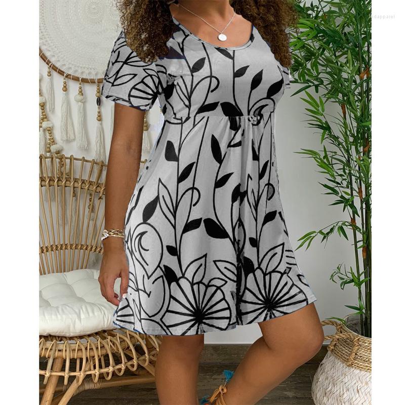 Casual Dresses Printing Summer Dress For Women 2023 O-neck Short Sleeve Fashion High Waist Vestidos Clothes 24744, Lake blue
Casual Dresses Printing Summer Dress For Women 2023 O-neck Short Sleeve Fashion High Waist Vestidos Clothes 24744, Lake blue