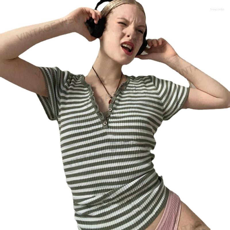 Women' T Shirts Vintage Stripe Casual Sunken BM Short-Sleeved T-shirt Women' Cotton Summer Top All-Matching, Pickles green
Women' T Shirts Vintage Stripe Casual Sunken BM Short-Sleeved T-shirt Women' Cotton Summer Top All-Matching, Pickles green
