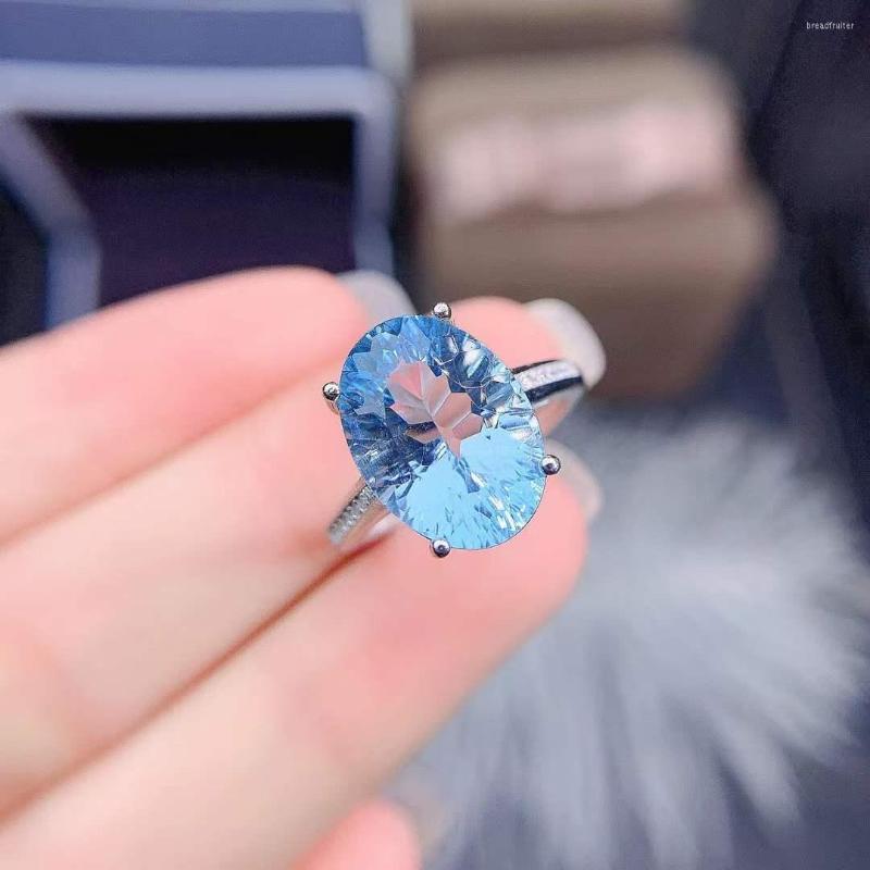 Cluster Rings -Selling Natural Large Grain Sky Blue Topa Stone Ring 10x14mm S925 Sterling Silver Luxury Fashion Engagement For Women
Cluster Rings -Selling Natural Large Grain Sky Blue Topa Stone Ring 10x14mm S925 Sterling Silver Luxury Fashion Engagement For Women