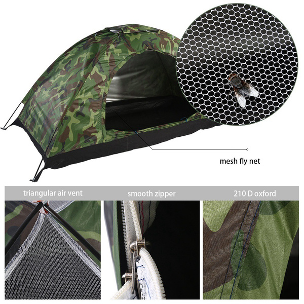 1-3 Person Outdoor Camping Waterproof 4 Season Family Tent Camouflage Hiking