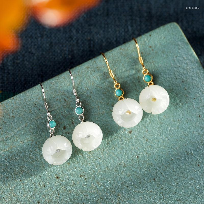 Dangle Earrings S925 Sterling Silver Natural Inlay And Tian Yu White Jade Turquoise Lotus High-end Female
Dangle Earrings S925 Sterling Silver Natural Inlay And Tian Yu White Jade Turquoise Lotus High-end Female