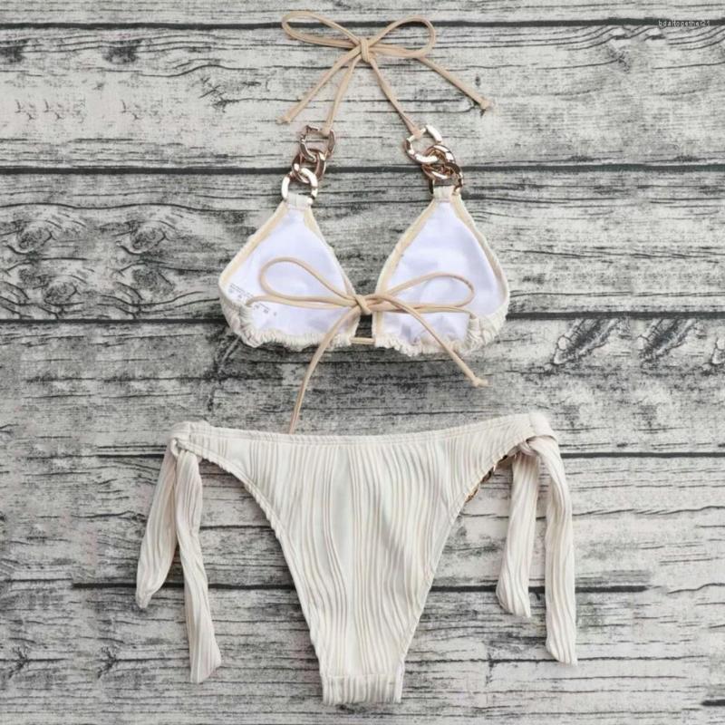 Women' Swimwear Split Bikini Soft Fabric Halter Backless Lacing Up High Cut Set Beachwear Women Bra Briefs, Beige
Women' Swimwear Split Bikini Soft Fabric Halter Backless Lacing Up High Cut Set Beachwear Women Bra Briefs, Beige