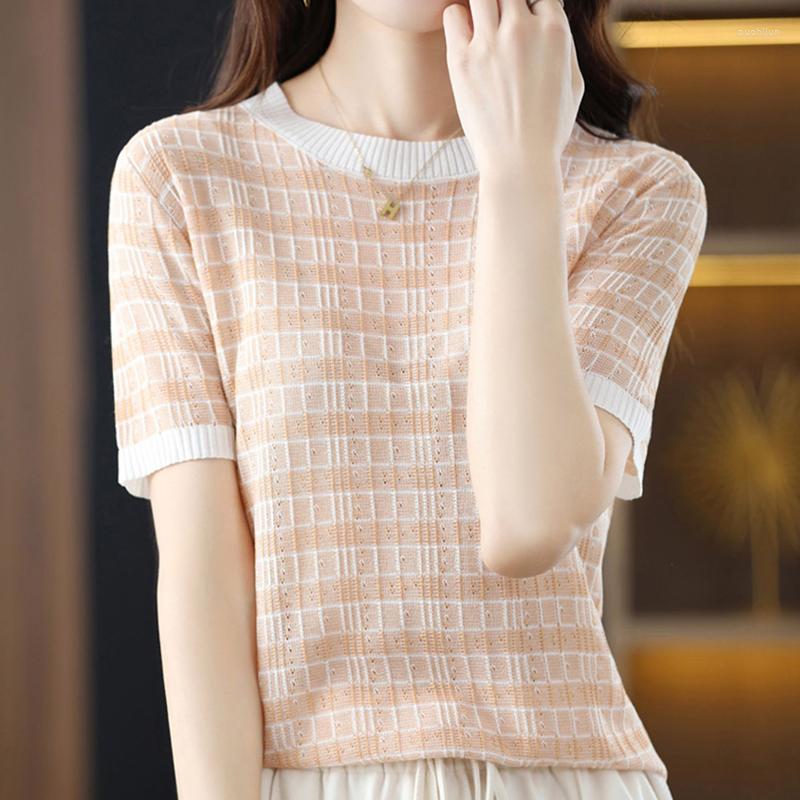 Women's T Shirts Knitted Striped Shirt Women Short Sleeve T-Shirt Camisetas Mujer Summer Plaid Tops Tee Femme Korean Style Woman Clothes, Black
Women's T Shirts Knitted Striped Shirt Women Short Sleeve T-Shirt Camisetas Mujer Summer Plaid Tops Tee Femme Korean Style Woman Clothes, Black