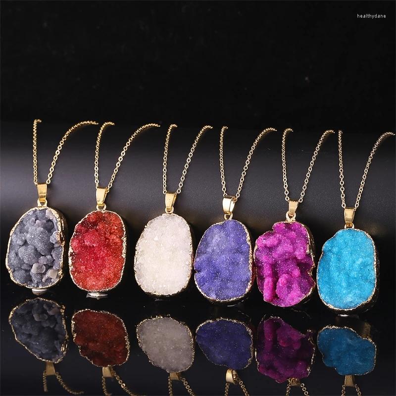 Chains 1 Pcs Semi-precious Stone Crystal Cluster Raw Charms Choker For Women Girls Mineral Druzy Pendant Necklace Jewelry Gift
Chains 1 Pcs Semi-precious Stone Crystal Cluster Raw Charms Choker For Women Girls Mineral Druzy Pendant Necklace Jewelry Gift