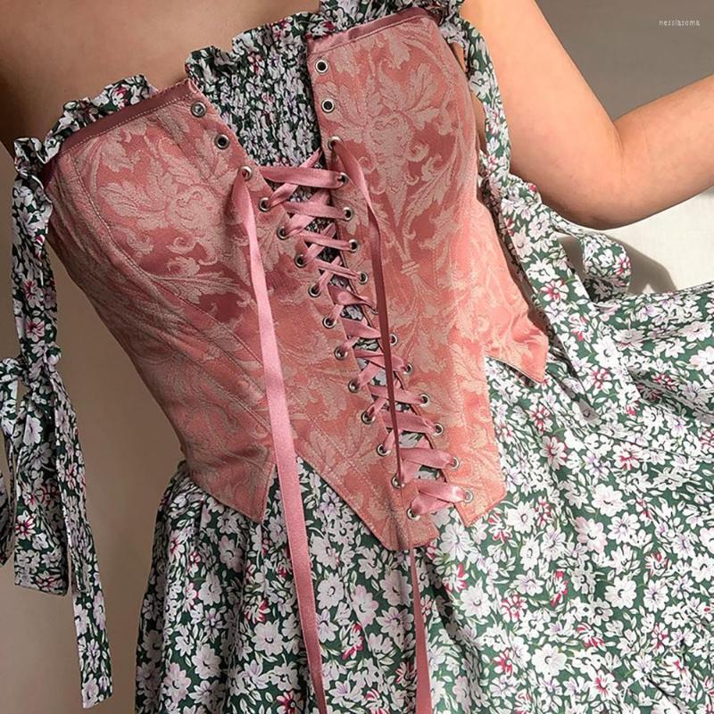 Women' Tanks Women Corset Lace Up Sleeveless Backless Floral Print Off Shoulder Irregular Hem, Green
Women' Tanks Women Corset Lace Up Sleeveless Backless Floral Print Off Shoulder Irregular Hem, Green