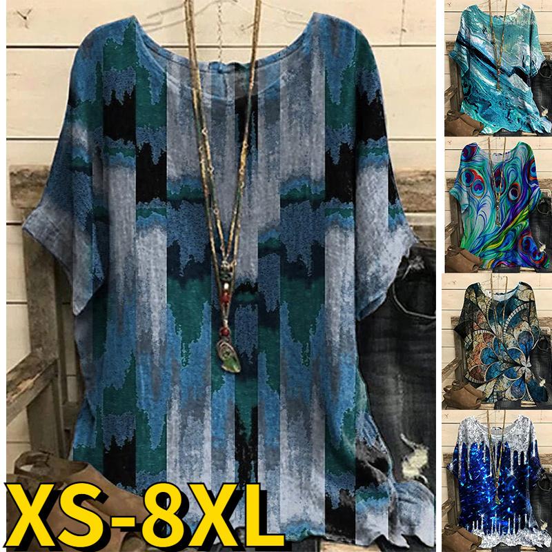 Women's T Shirts 2023 Round Collar Flower Printing Top Abstract Retro Pullover Summer Loose Short Sleeve Oversized Tee Shirt T-shirt -8XL, Beige
Women's T Shirts 2023 Round Collar Flower Printing Top Abstract Retro Pullover Summer Loose Short Sleeve Oversized Tee Shirt T-shirt -8XL, Beige