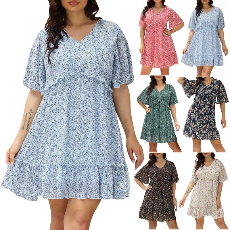 Casual Dresses Ditsy Floral Print Ruffle Mini Flowy Dress Plus Size High Waist V Neck For Women 2023 Beach Holiday Sundress Vestidos, Black
Casual Dresses Ditsy Floral Print Ruffle Mini Flowy Dress Plus Size High Waist V Neck For Women 2023 Beach Holiday Sundress Vestidos, Black