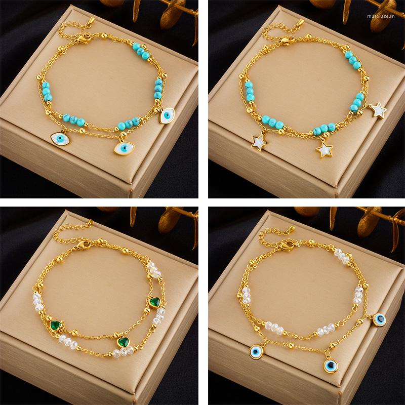 Anklets 316L Stainless Steel Blue Eye For Women Green Stone Ankle Chains Non-fading Jewelry Gift Party Drop
Anklets 316L Stainless Steel Blue Eye For Women Green Stone Ankle Chains Non-fading Jewelry Gift Party Drop