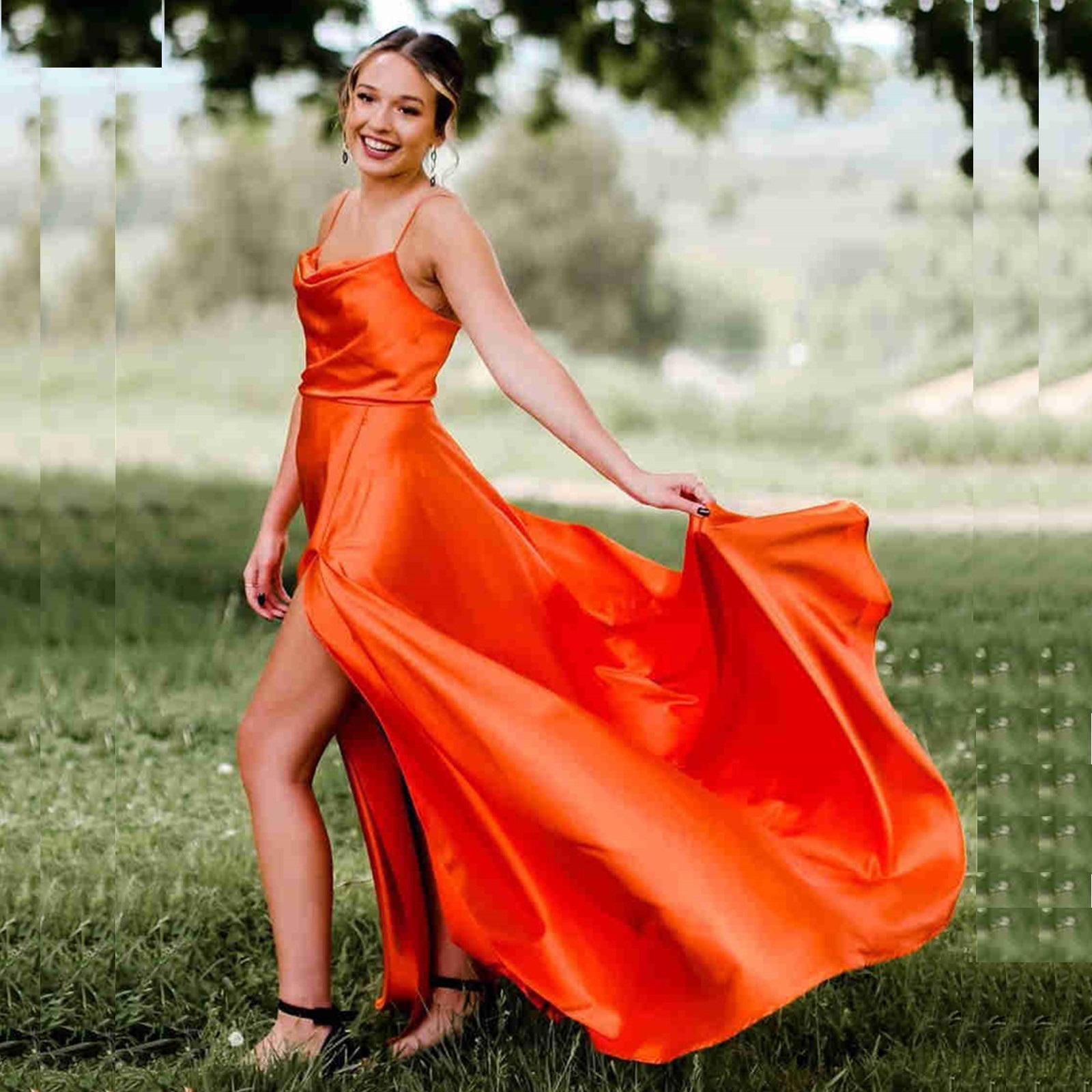 Elegant Spaghetti Straps Bridesmaid Dresses Plus Size Satin High Side Split Sweep Train Wedding Guest Dress Maid of Honor Gowns Custom Made
Elegant Spaghetti Straps Bridesmaid Dresses Plus Size Satin High Side Split Sweep Train Wedding Guest Dress Maid of Honor Gowns Custom Made