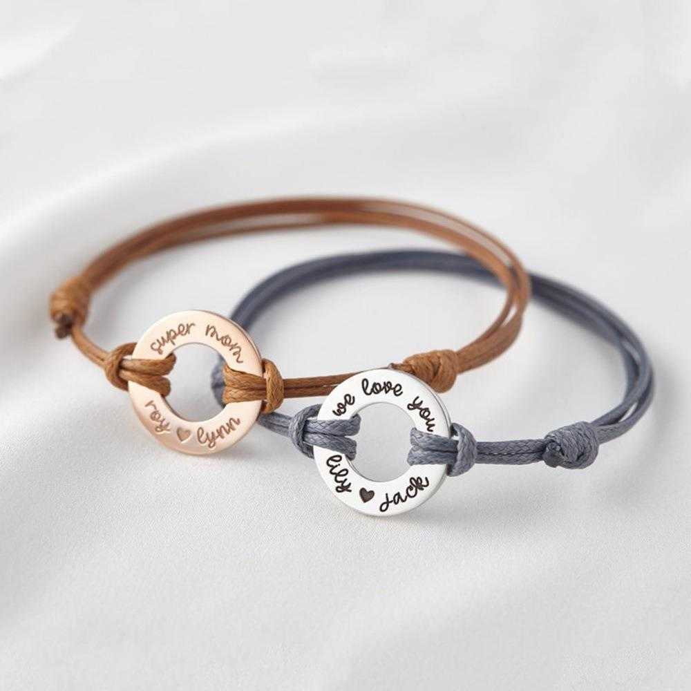 Simple Mirror Polished Bracelets Stainless Steel Round Board Leather Bracelet Womens Woven Wax Rope Couple Adjustable
Simple Mirror Polished Bracelets Stainless Steel Round Board Leather Bracelet Womens Woven Wax Rope Couple Adjustable