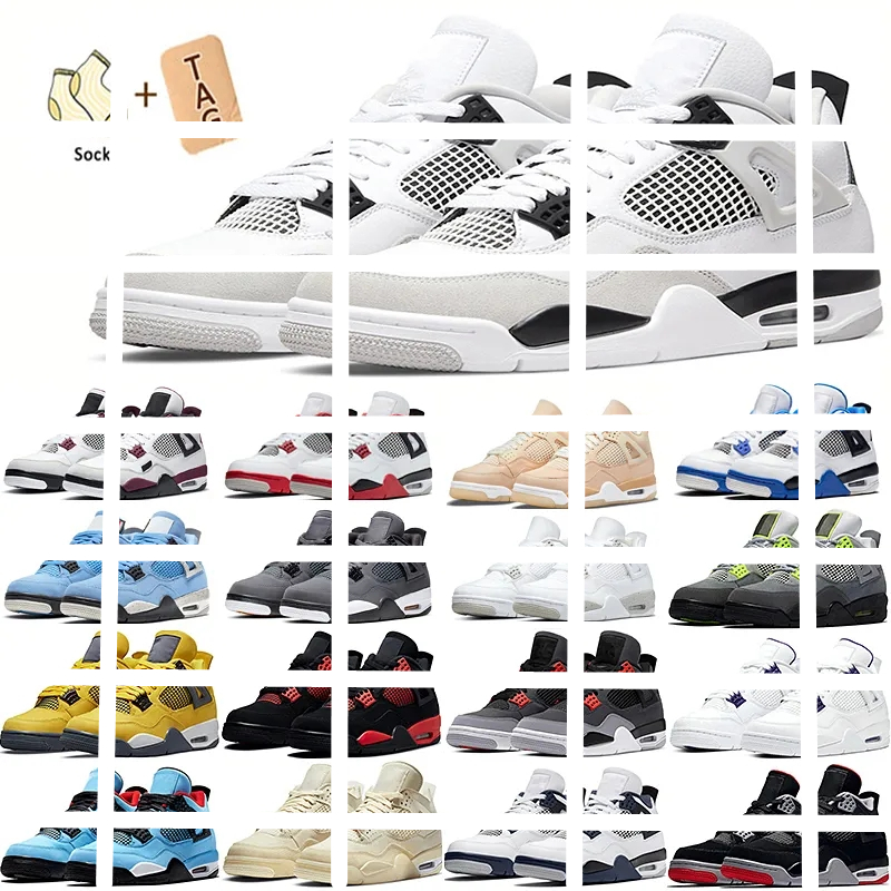 New Top jordens 4 4s Basketball Shoes black cat University Blue white Oreo Sail Red Thunder metallic purple green Grey Shimmer Royalty Womens Mens Trainers Sneakers
New Top jordens 4 4s Basketball Shoes black cat University Blue white Oreo Sail Red Thunder metallic purple green Grey Shimmer Royalty Womens Mens Trainers Sneakers