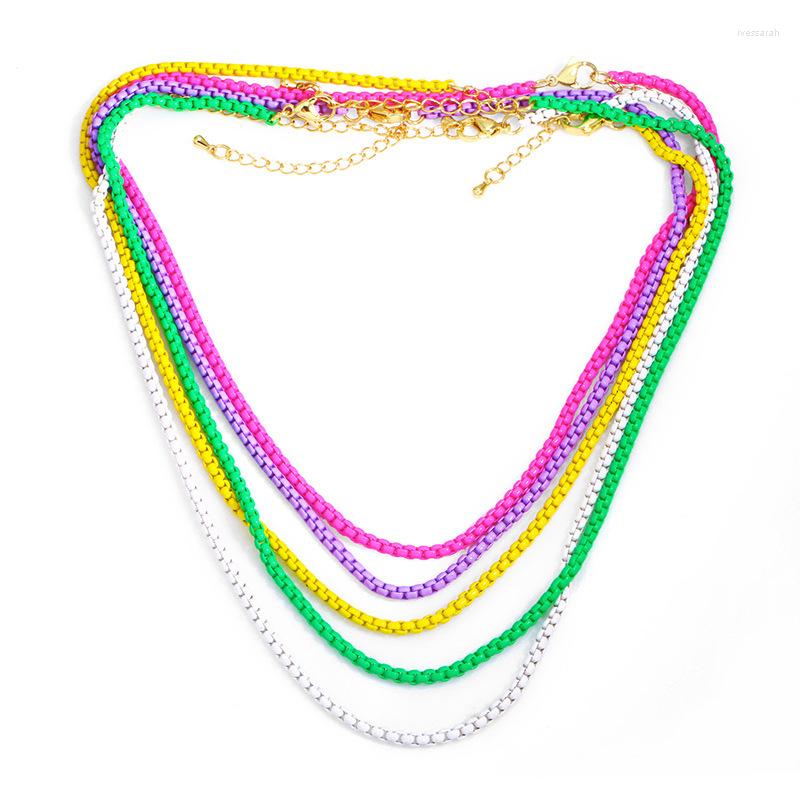 Chains Paint Colorful Metal Chain Necklace For Women Boho Summer Candy Thick Short Choker Necklaces Collor Fashion Jewelry Gift
Chains Paint Colorful Metal Chain Necklace For Women Boho Summer Candy Thick Short Choker Necklaces Collor Fashion Jewelry Gift