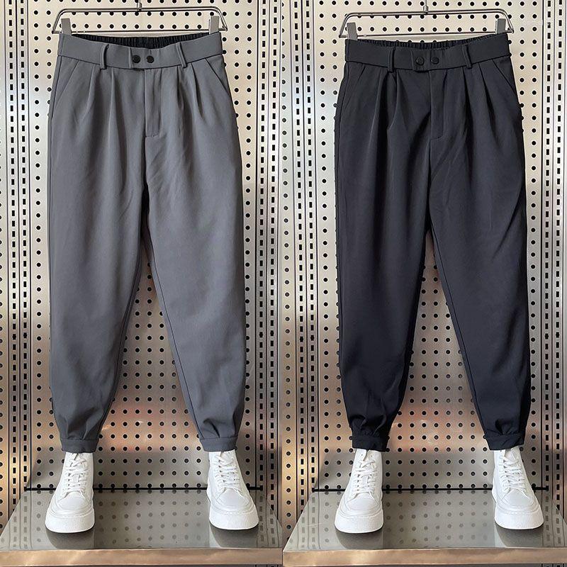 Men's Pants Men's Lightweight Office Casual Man Chic Korean Version Trendy All Match Loose Suit Trousers Elastic Waist Harem A61, Black
Men's Pants Men's Lightweight Office Casual Man Chic Korean Version Trendy All Match Loose Suit Trousers Elastic Waist Harem A61, Black